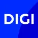 Logotipo de DIGI sobre fondo azul