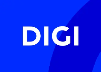 Logotipo de DIGI sobre fondo azul
