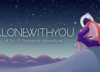 Ilustración de Alone With You con un astronauta ante un paisaje espacial