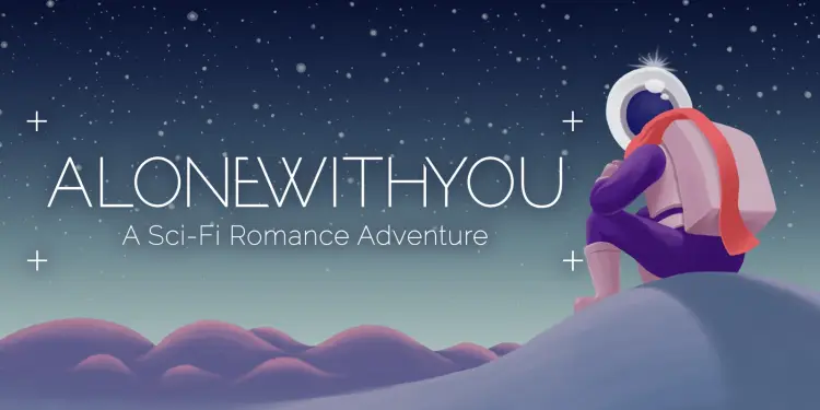 Ilustración de Alone With You con un astronauta ante un paisaje espacial