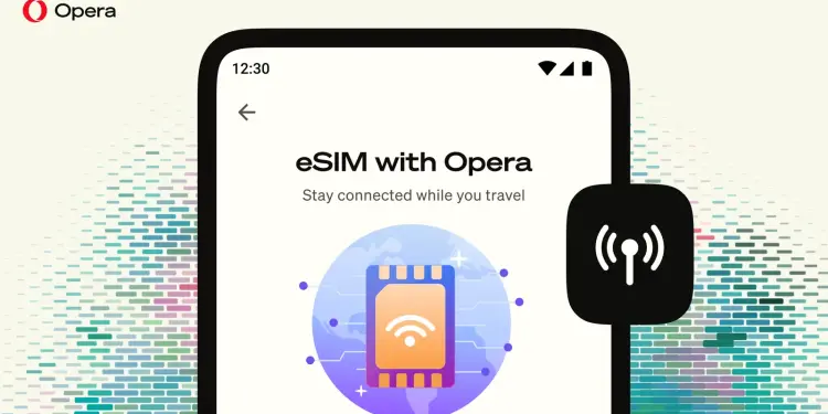 Pantalla de eSIM de Opera en Android