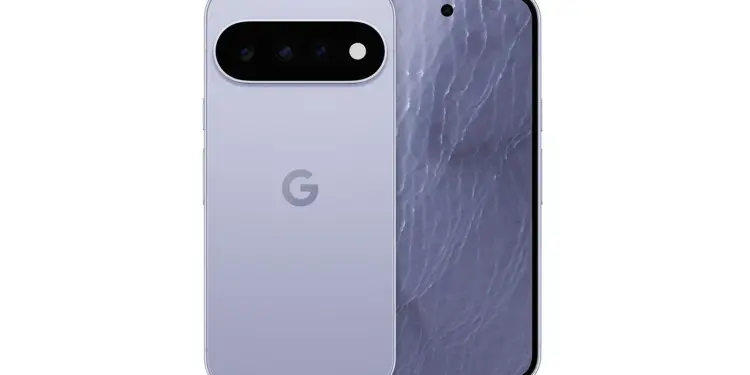 Render de un teléfono Google Pixel visto por delante y por detrás