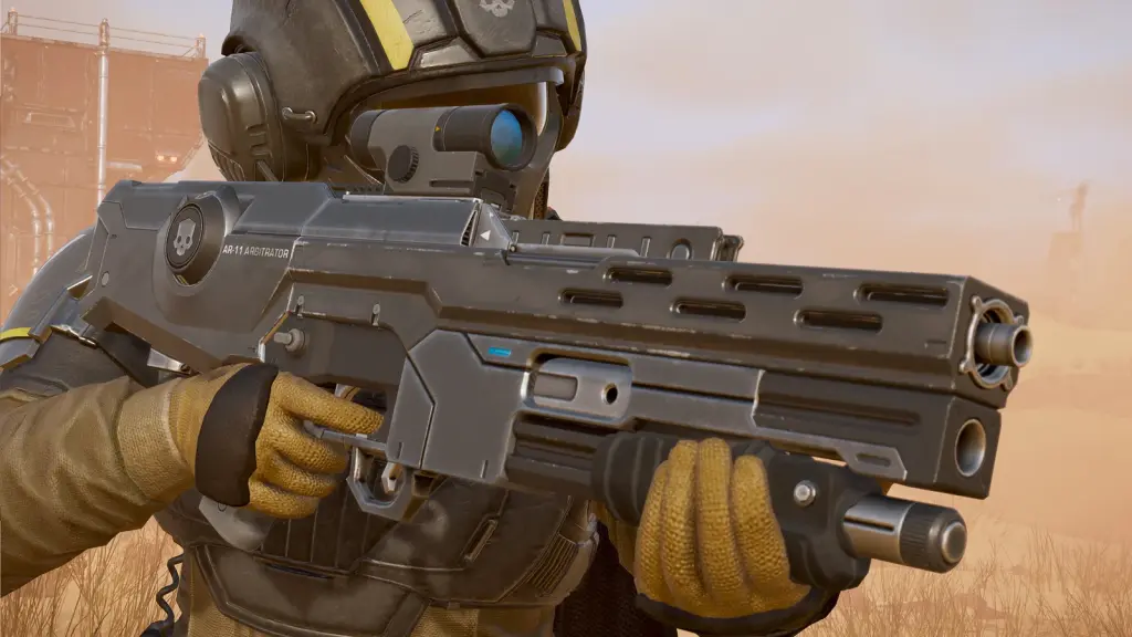 Primer plano del fusil AR-11 Arbitrator de Helldivers 2