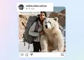 Interfaz de Instagram con el aviso «AI info» en un perfil generado por IA