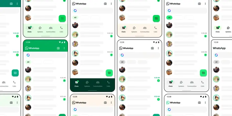 Pantallas de WhatsApp con barra de navegación inferior