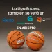 Cartel de la ACB que anuncia la emisión en abierto de la Liga Endesa en EITB, Televisión de Galicia y Aragón TV