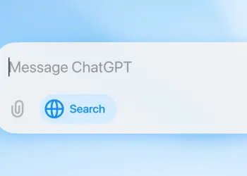 Interfaz de ChatGPT con la función de búsqueda web
