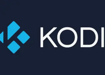 Logotipo azul y blanco de Kodi
