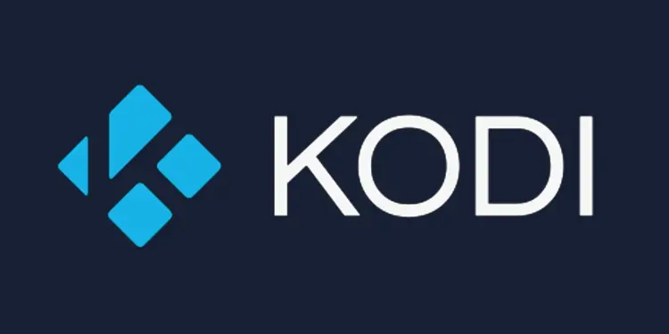 Logotipo azul y blanco de Kodi