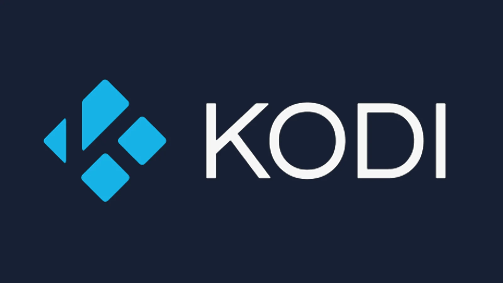 Logotipo azul y blanco de Kodi