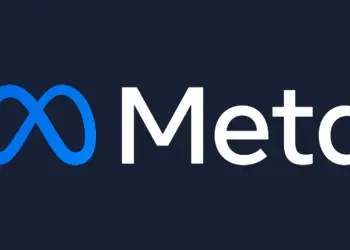 Logotipo de Meta sobre fondo azul oscuro