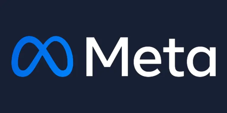 Logotipo de Meta sobre fondo azul oscuro