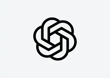 Logotipo negro de OpenAI sobre fondo claro