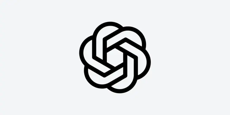 Logotipo negro de OpenAI sobre fondo claro