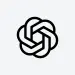 Logotipo negro de OpenAI sobre fondo claro