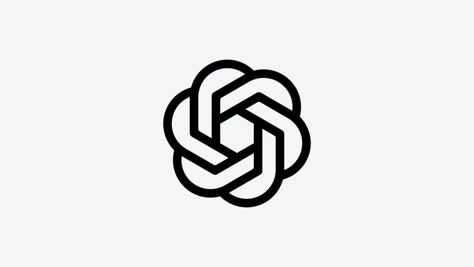 Logotipo negro de OpenAI sobre fondo claro