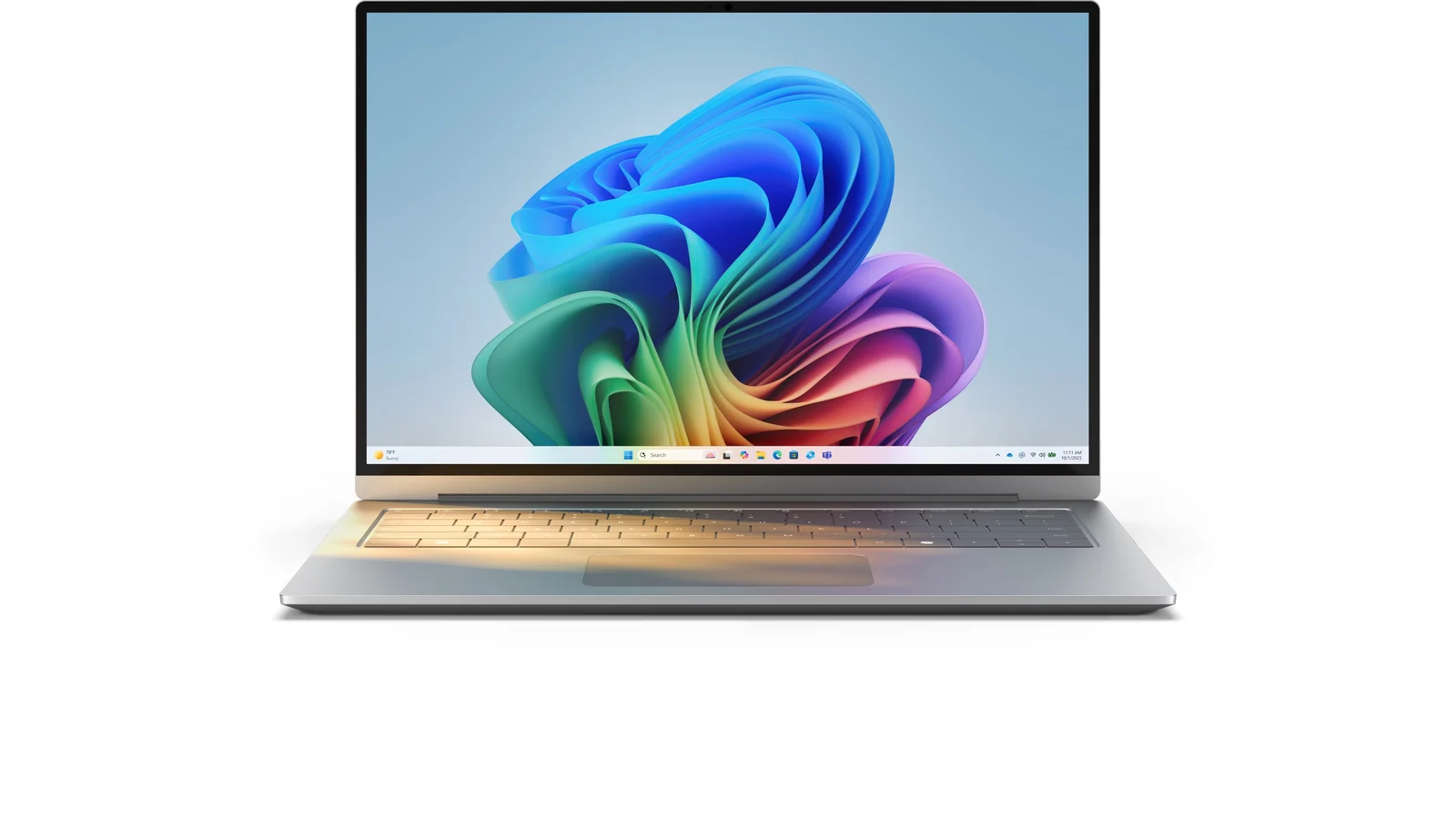 Un portátil muestra el escritorio de Windows 11