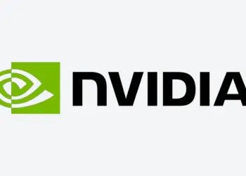 Logotipo de NVIDIA sobre fondo blanco
