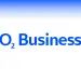 Logotipo azul de O2 Business sobre fondo blanco