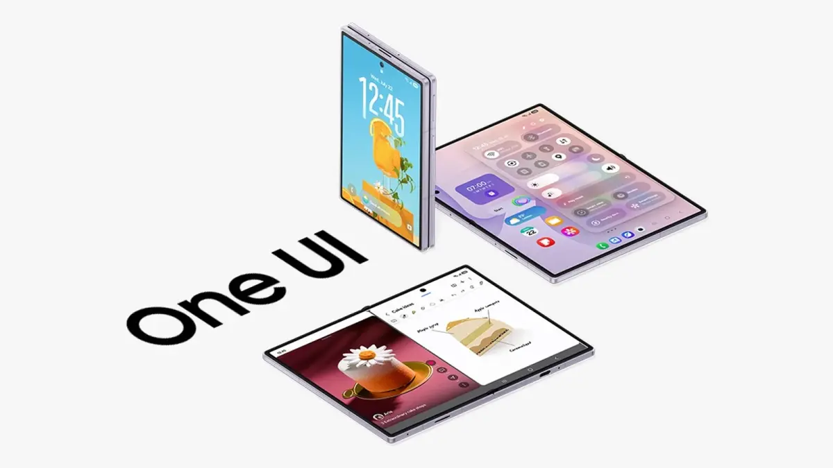 Móviles plegables junto al nombre One UI