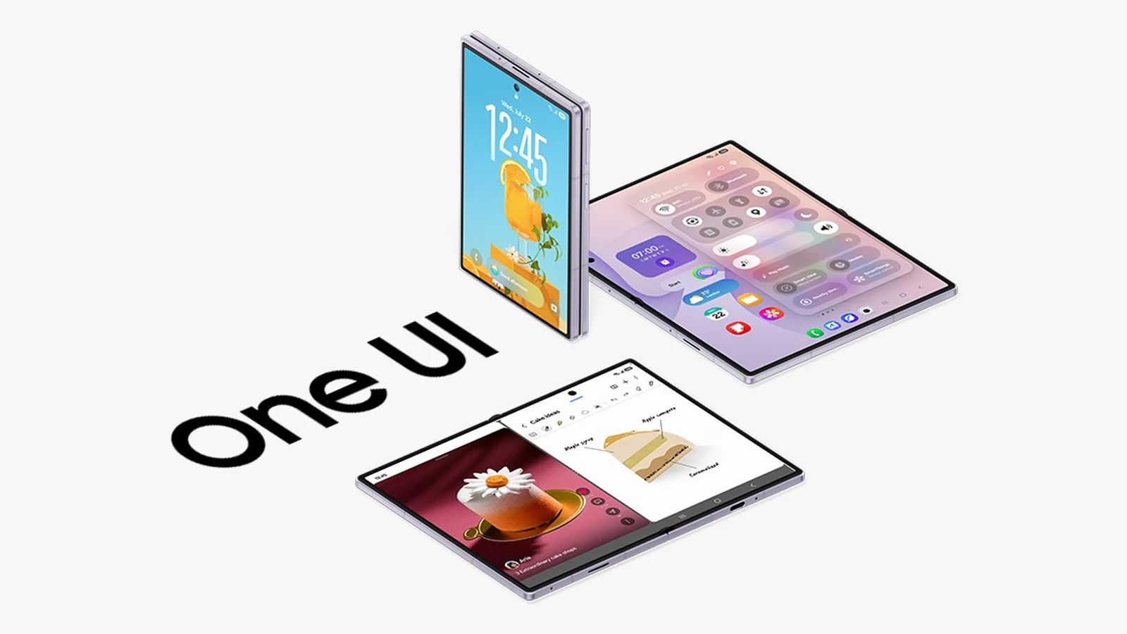Móviles plegables junto al nombre One UI