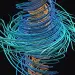 Ilustración de un vórtice en espiral formada por líneas de flujo