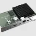 Placa verde con disipador y panel de conexiones