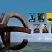 Composición de RTVE y el Festival de San Sebastián junto al Peine del Viento y carteles de películas