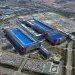 Vista aérea de una planta de fabricación de semiconductores de Samsung