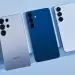 Tres Galaxy S25 vistos por detrás