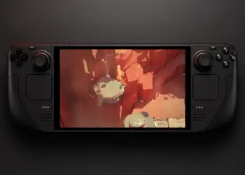 Una Steam Deck mostrando un videojuego en pantalla
