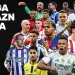 Gráfico promocional de DAZN con jugadores de LaLiga y el texto «LaLiga en DAZN hasta 2032»