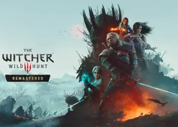 Geralt y otros personajes junto al título Remastered
