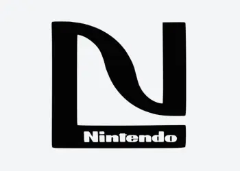Logotipo clásico de Nintendo en negro sobre fondo blanco
