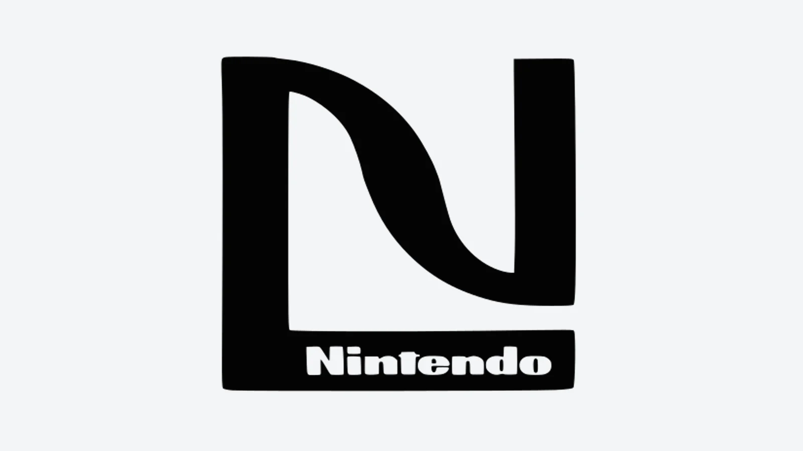 Logotipo clásico de Nintendo en negro sobre fondo blanco