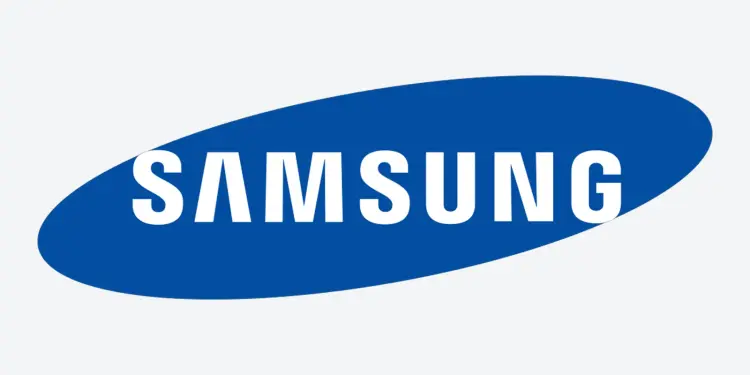 Logotipo de Samsung sobre fondo claro