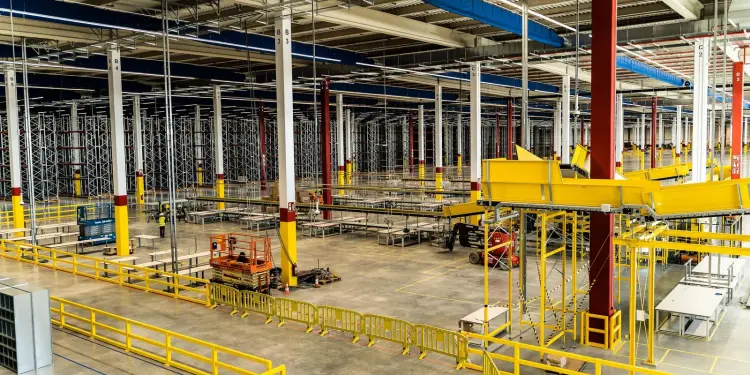 Interior de un centro logístico de Amazon en España