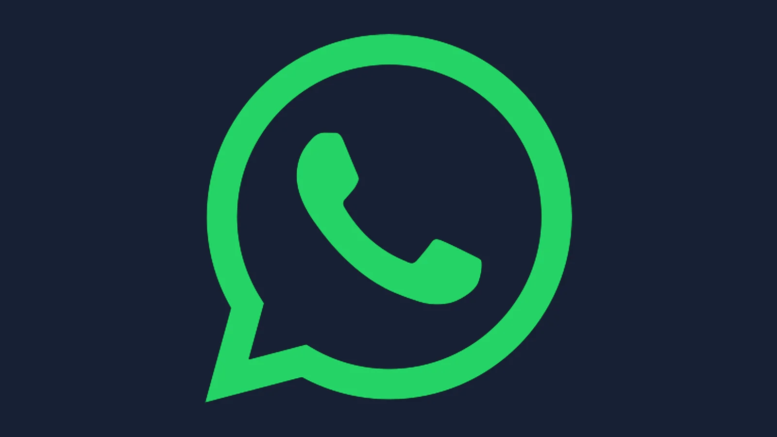 Logotipo verde de WhatsApp sobre fondo oscuro
