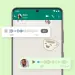 Interfaz de WhatsApp en un teléfono Android con mensajes de voz