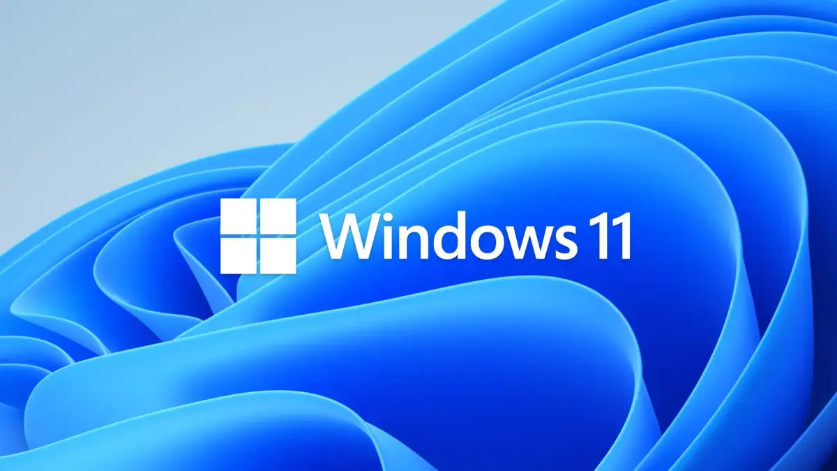 Logotipo de Windows 11 sobre el fondo azul Bloom