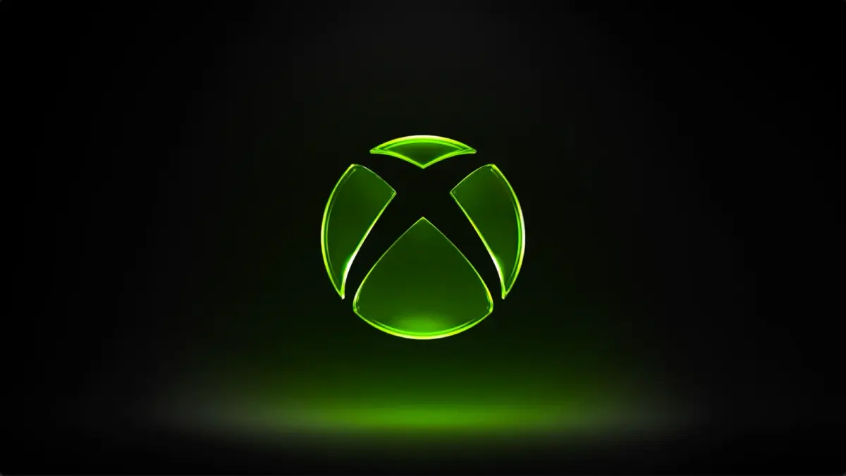 Logotipo luminoso de Xbox sobre fondo oscuro