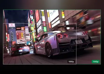 Comparativa visual entre resolución 1080p y 1440p en un juego de conducción