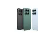 Cuatro teléfonos Xiaomi 17 vistos por la parte trasera en varios colores