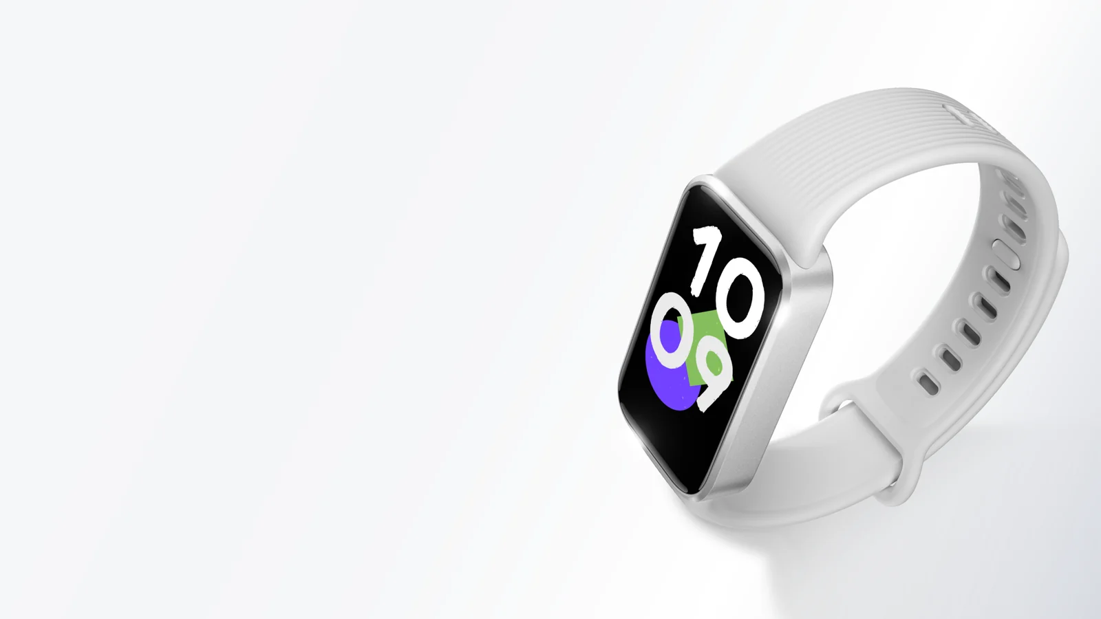 Xiaomi Smart Band 11 Active en color gris sobre fondo claro