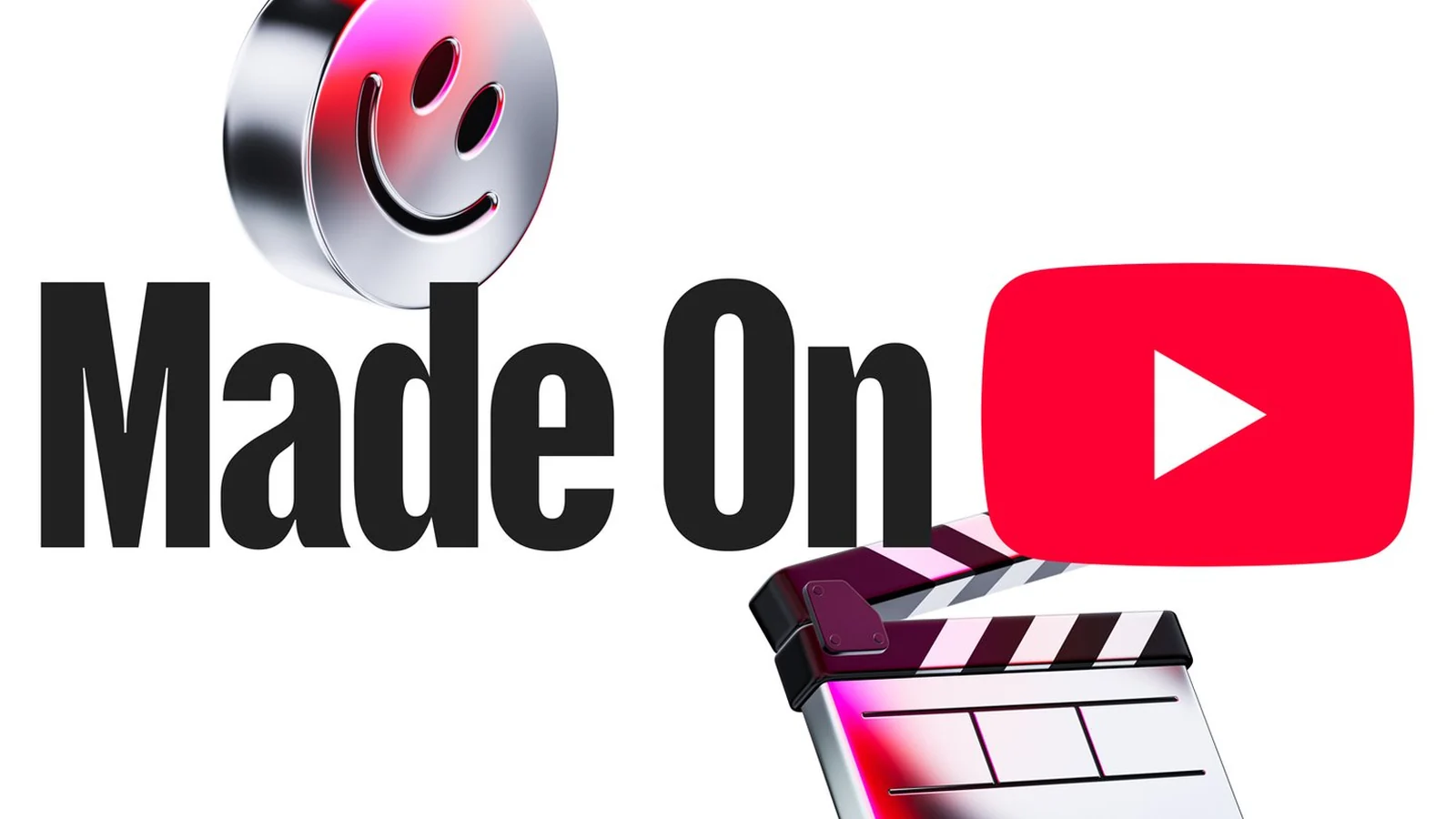 Gráfico de Made on YouTube con el logotipo de la plataforma y una claqueta