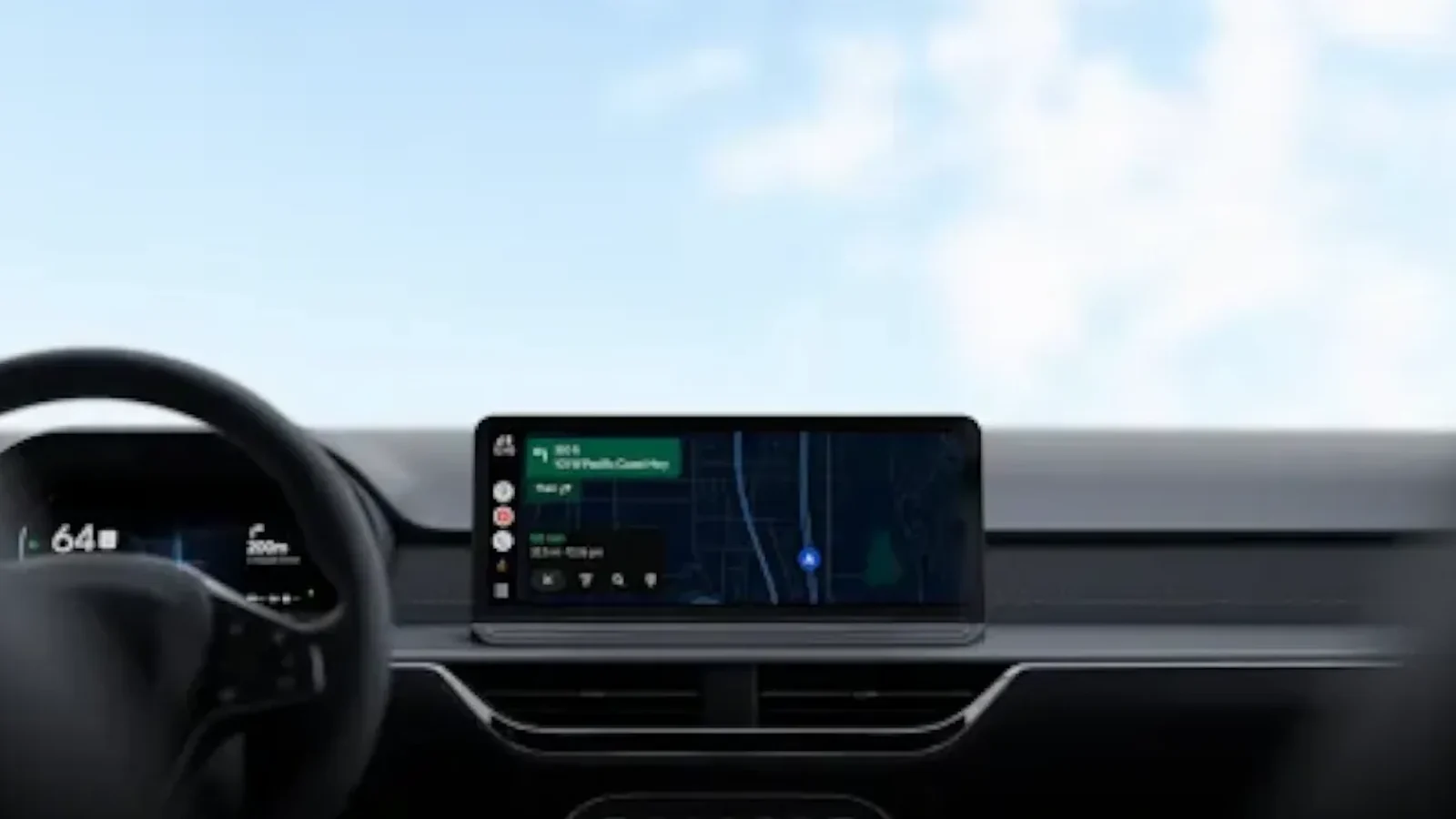 Pantalla de Android Auto en un coche