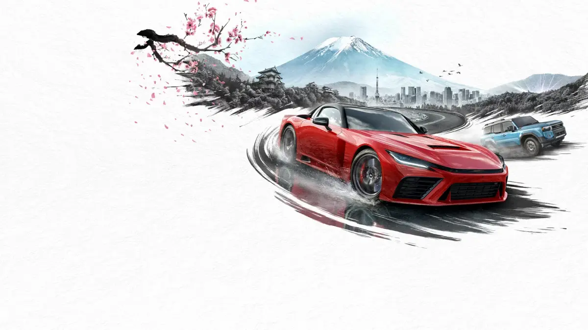 Deportivo rojo en una carretera japonesa