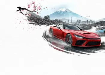 Deportivo rojo en una carretera japonesa