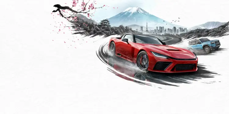 Deportivo rojo en una carretera japonesa