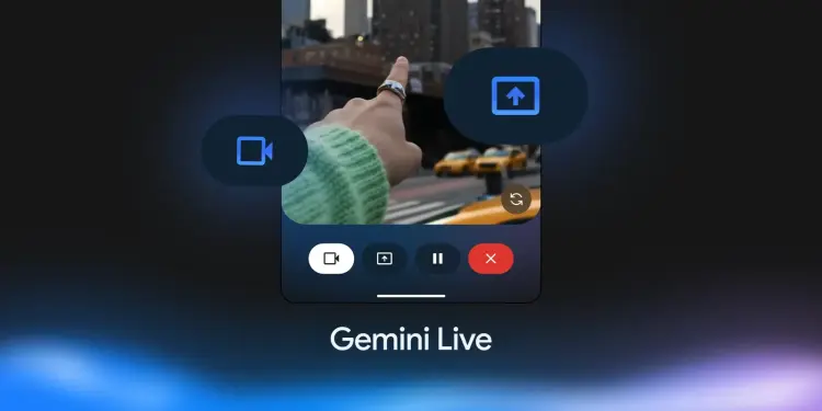 Gemini Live mostrando la cámara de un móvil